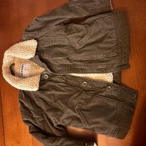 Old Navy Black Jacket with Cream Sherpa Lining